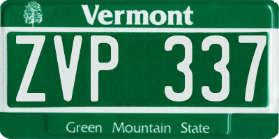 VT license plate ZVP337