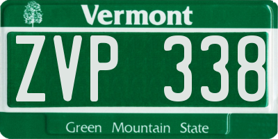 VT license plate ZVP338