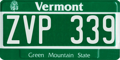 VT license plate ZVP339