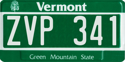 VT license plate ZVP341
