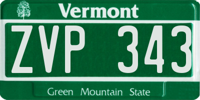 VT license plate ZVP343