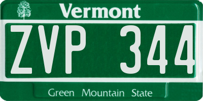 VT license plate ZVP344