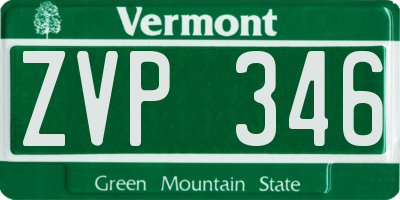 VT license plate ZVP346