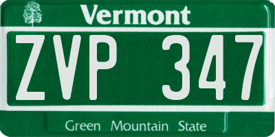VT license plate ZVP347