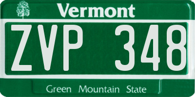 VT license plate ZVP348