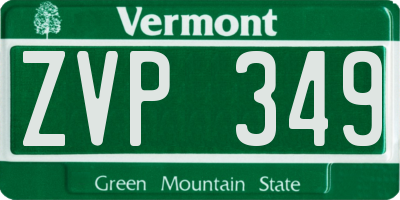 VT license plate ZVP349
