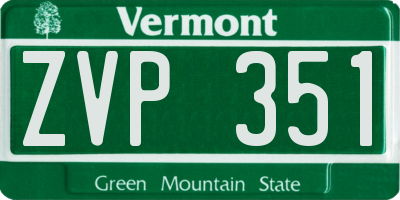 VT license plate ZVP351