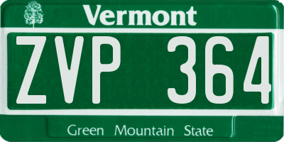 VT license plate ZVP364