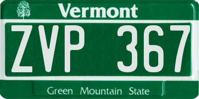 VT license plate ZVP367