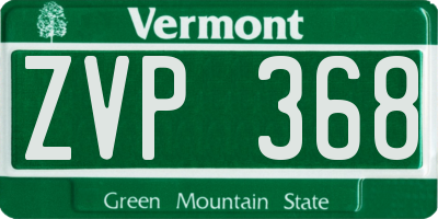 VT license plate ZVP368