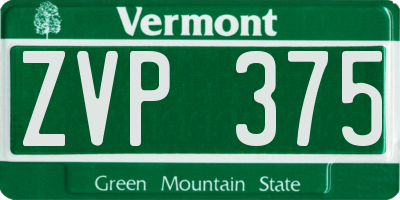 VT license plate ZVP375