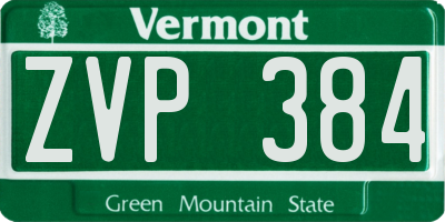 VT license plate ZVP384