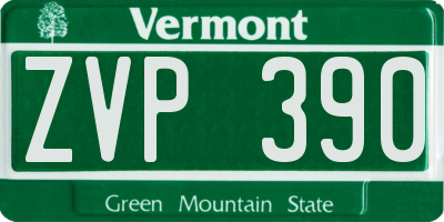 VT license plate ZVP390