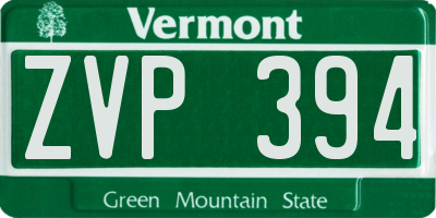 VT license plate ZVP394