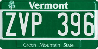 VT license plate ZVP396