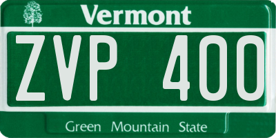 VT license plate ZVP400