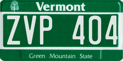 VT license plate ZVP404