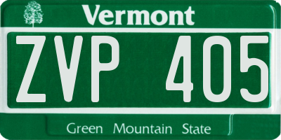 VT license plate ZVP405