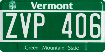 VT license plate ZVP406