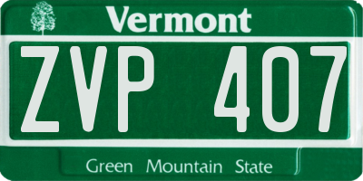 VT license plate ZVP407