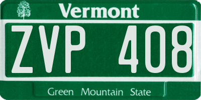 VT license plate ZVP408