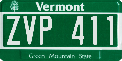 VT license plate ZVP411