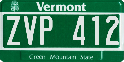 VT license plate ZVP412