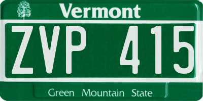 VT license plate ZVP415