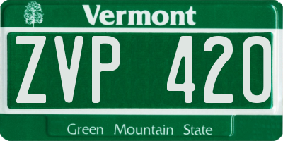 VT license plate ZVP420
