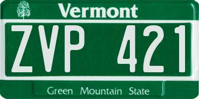 VT license plate ZVP421