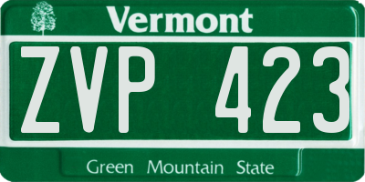 VT license plate ZVP423