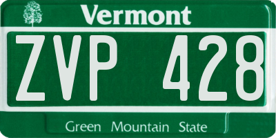 VT license plate ZVP428