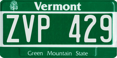 VT license plate ZVP429