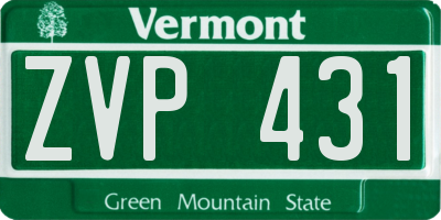 VT license plate ZVP431