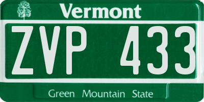 VT license plate ZVP433