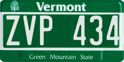 VT license plate ZVP434