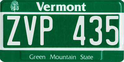 VT license plate ZVP435
