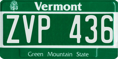 VT license plate ZVP436