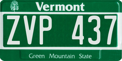 VT license plate ZVP437