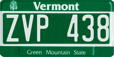 VT license plate ZVP438