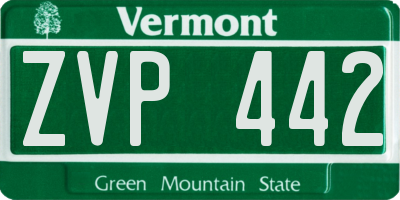 VT license plate ZVP442