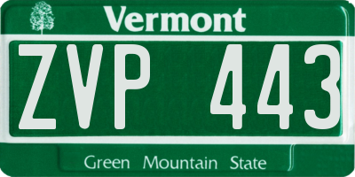 VT license plate ZVP443