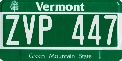 VT license plate ZVP447