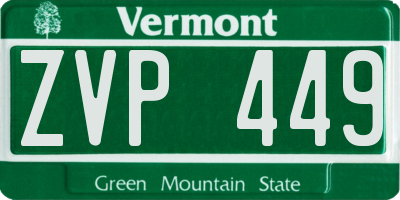 VT license plate ZVP449