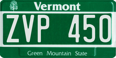 VT license plate ZVP450