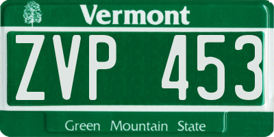 VT license plate ZVP453