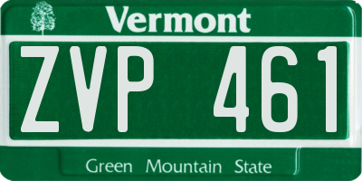 VT license plate ZVP461