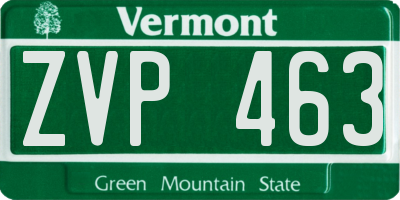 VT license plate ZVP463