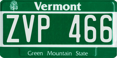 VT license plate ZVP466