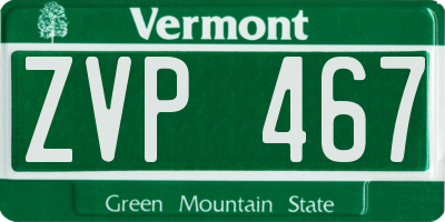 VT license plate ZVP467